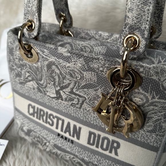Dior Lady D-Lite Medium Gray Toile de Jouy - Picture 3 of 16